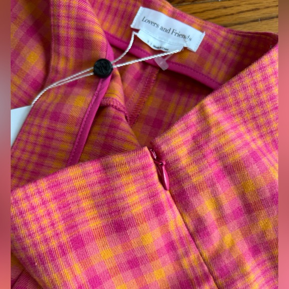 Lovers + Friends Pink & Orange Plaid Rodeo Pants Trousers NWT - Size Small - Picture 8 of 9